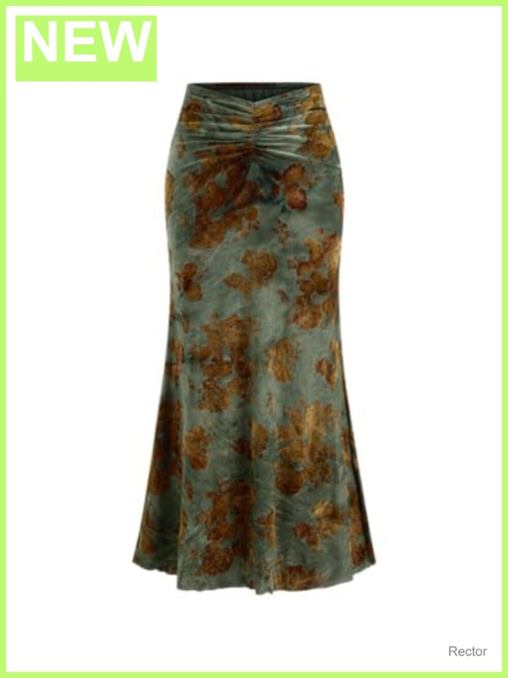 High Waist Mermaid Fishtail Ruched Bodycon Maxi Skirt Lettuce Trim Stretch